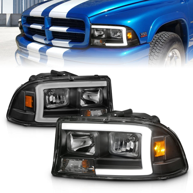 テッド ANZO 97-04 Dodge Dakota/Durango Crystal headlight Set w